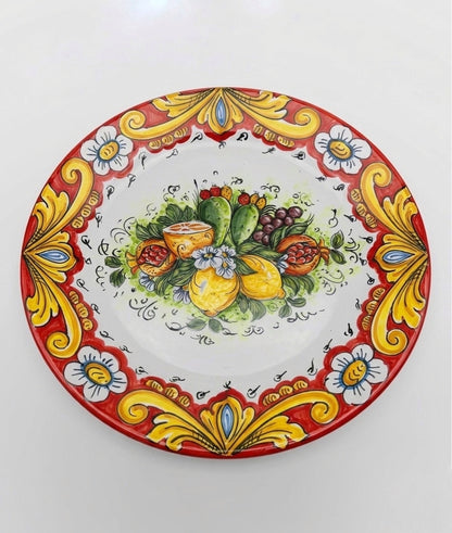 Piatto In Ceramica Decorato
