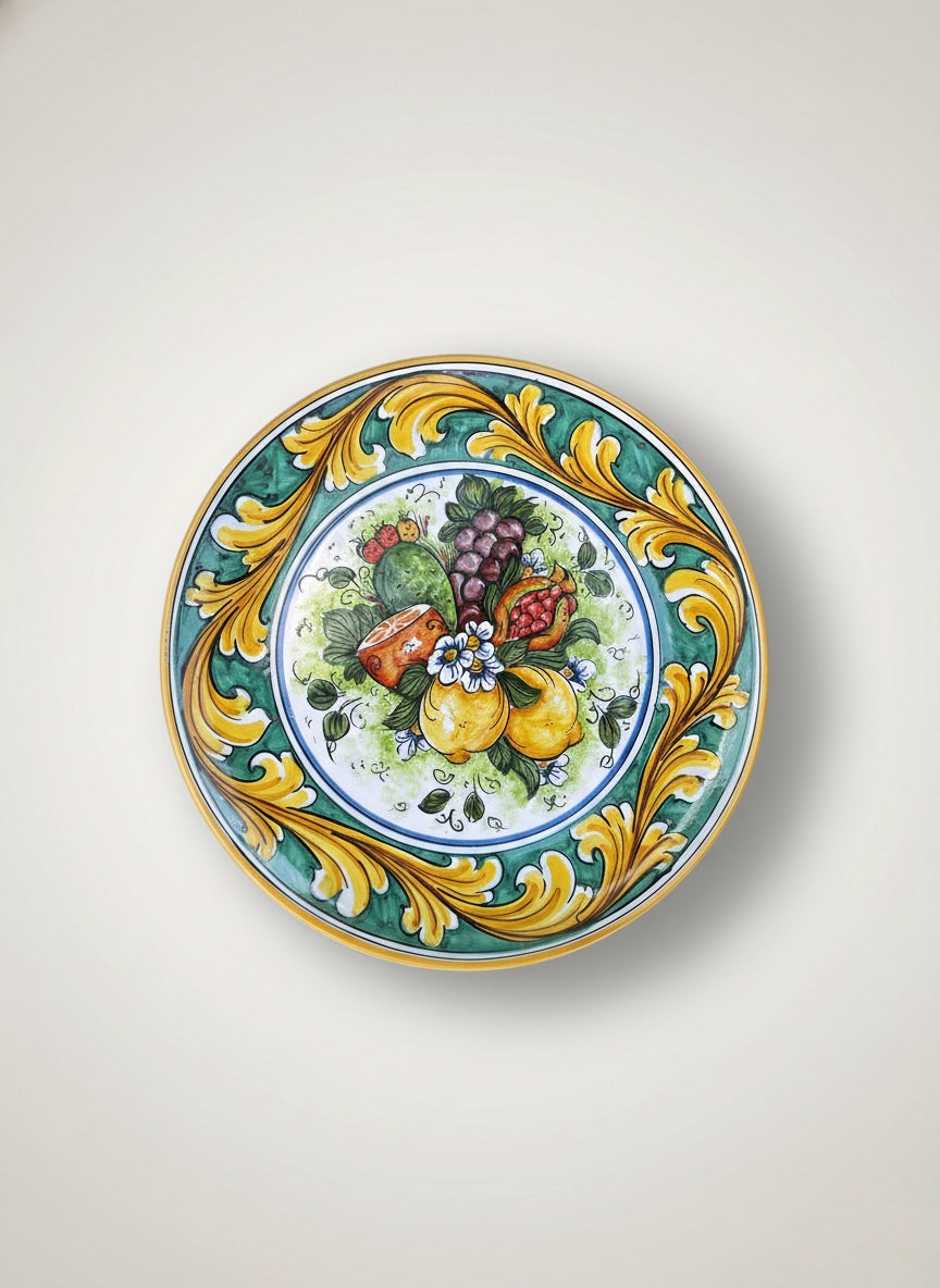 Piatto In Ceramica Decorato