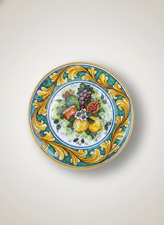 Piatto In Ceramica Decorato